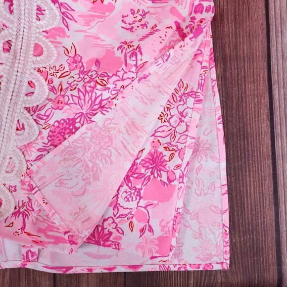 NWT Lilly Pulitzer Womens Size 6 Ronnie V-Neck Romper Peony Pink $208 - Picture 9 of 15